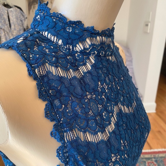 Trixxi Clothing Company Beautiful Teal Lace Cocktail Dress - Size S - Picture 7 of 14